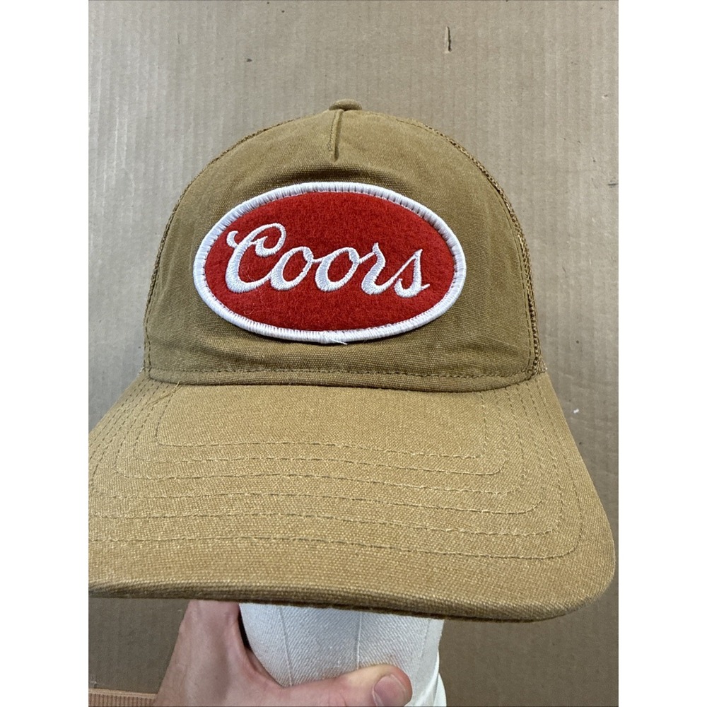 COORS Banquet Mesh Back Adjustable Trucker Hat Brown